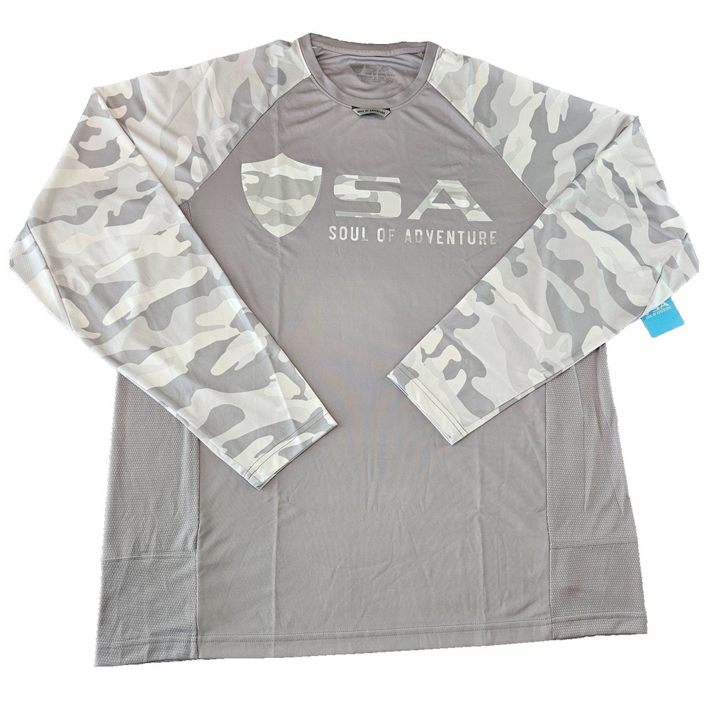 Soul of Adventure Mens Mesh Long Sleeve Shirt Ghost Military Camo XL UPF50 NEW